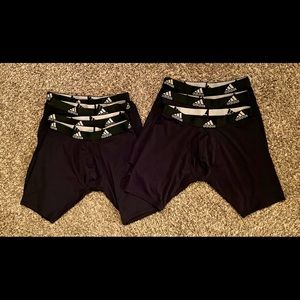 7 Black Pair Adidas Long Boxer Briefs - Medium
